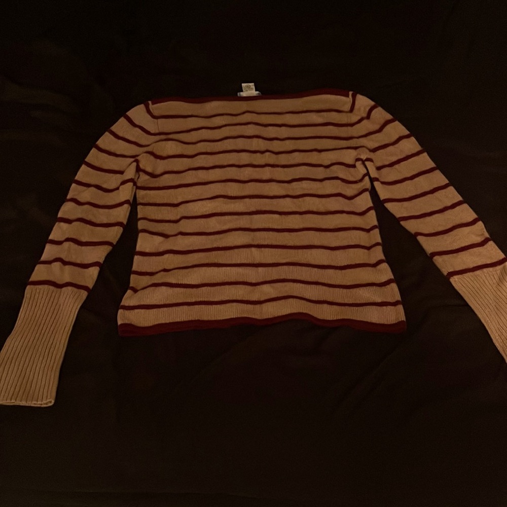 White and Warren Striped Cashmere Sweater
